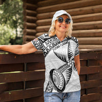 Custom Fiji Rugby Pacific Women Polo Shirt Polynesian Palm Tattoo LT9 - Polynesian Pride