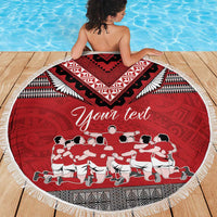 Personalised Tonga Rugby Pacific Beach Blanket Ikale Tahi Sipi Tau