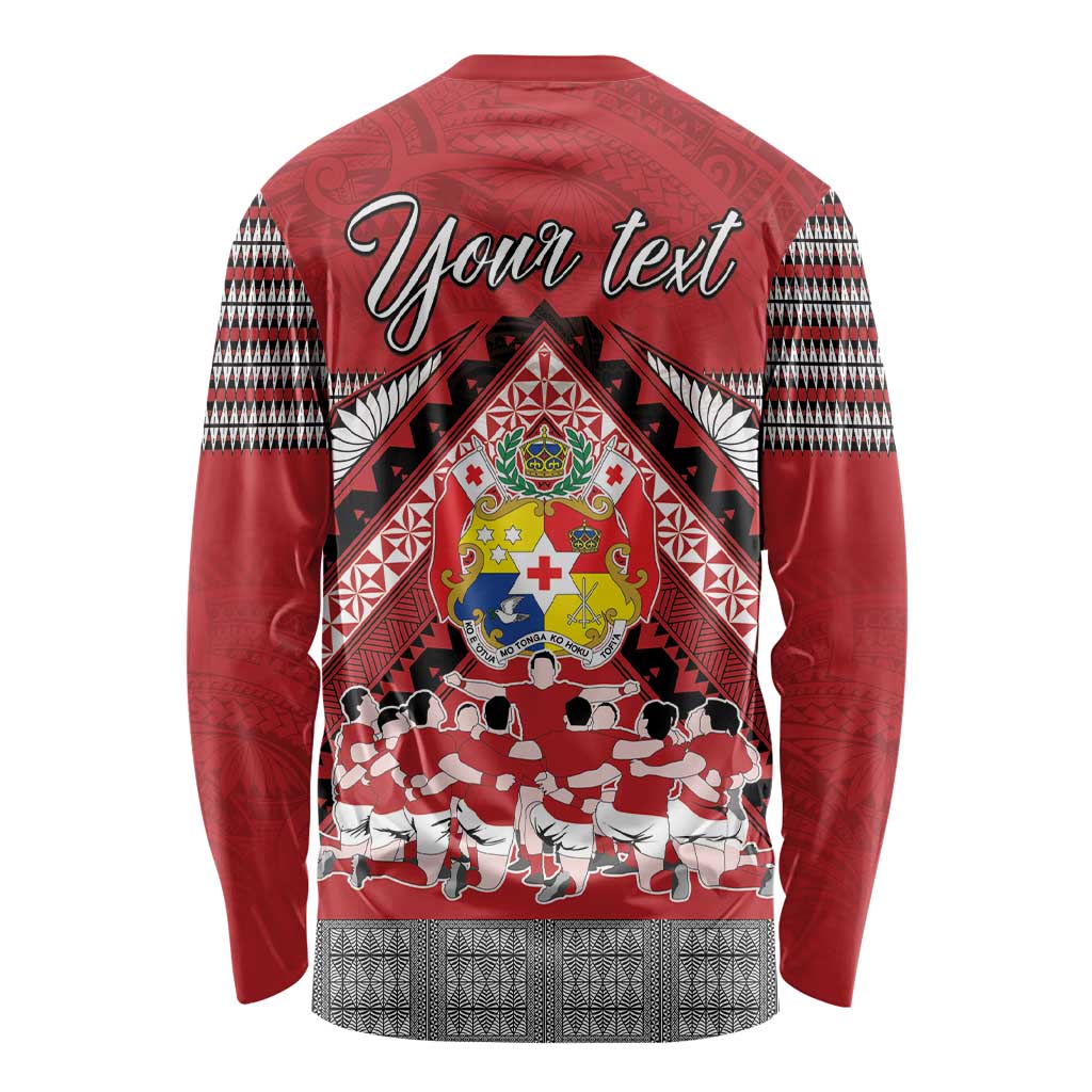 Personalised Tonga Rugby Pacific Long Sleeve Shirt Ikale Tahi Sipi Tau