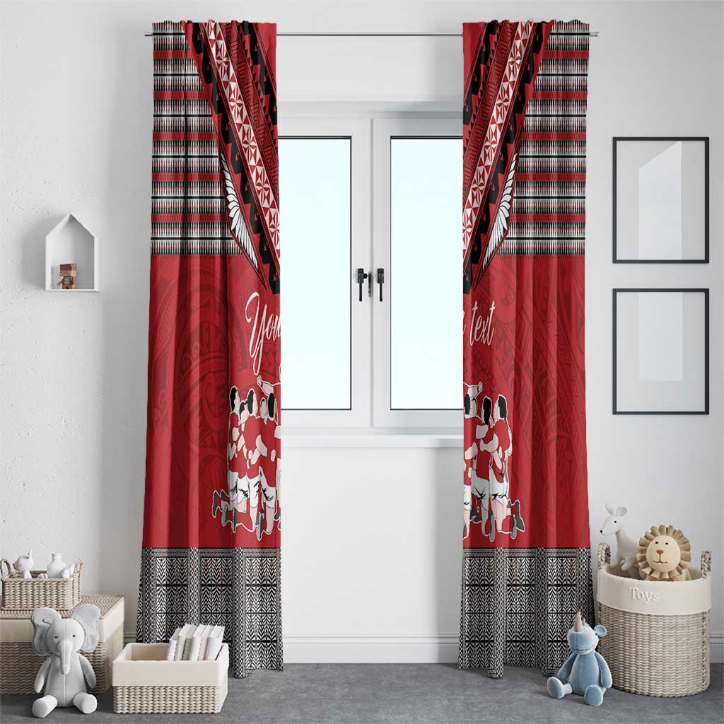 Personalised Tonga Rugby Pacific Window Curtain Ikale Tahi Sipi Tau
