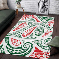 New Zealand Kowhaiwhai Christmas Area Rug Traditional Maori Koru Pattern - Polynesian Pride
