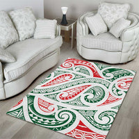New Zealand Kowhaiwhai Christmas Area Rug Traditional Maori Koru Pattern - Polynesian Pride