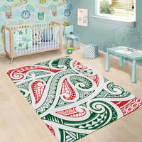 New Zealand Kowhaiwhai Christmas Area Rug Traditional Maori Koru Pattern - Polynesian Pride