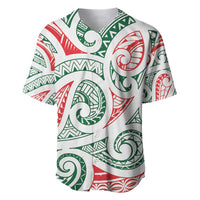 New Zealand Kowhaiwhai Christmas Baseball Jersey Traditional Maori Koru Pattern - Polynesian Pride