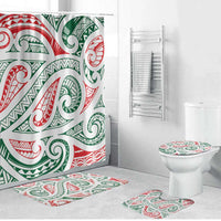 New Zealand Kowhaiwhai Christmas Bathroom Set Traditional Maori Koru Pattern - Polynesian Pride