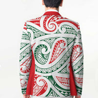 New Zealand Kowhaiwhai Christmas Blazer Traditional Maori Koru Pattern - Polynesian Pride