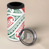 New Zealand Kowhaiwhai Christmas 4 in 1 Can Cooler Tumbler Traditional Maori Koru Pattern - Polynesian Pride