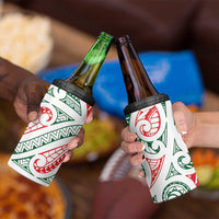 New Zealand Kowhaiwhai Christmas 4 in 1 Can Cooler Tumbler Traditional Maori Koru Pattern - Polynesian Pride