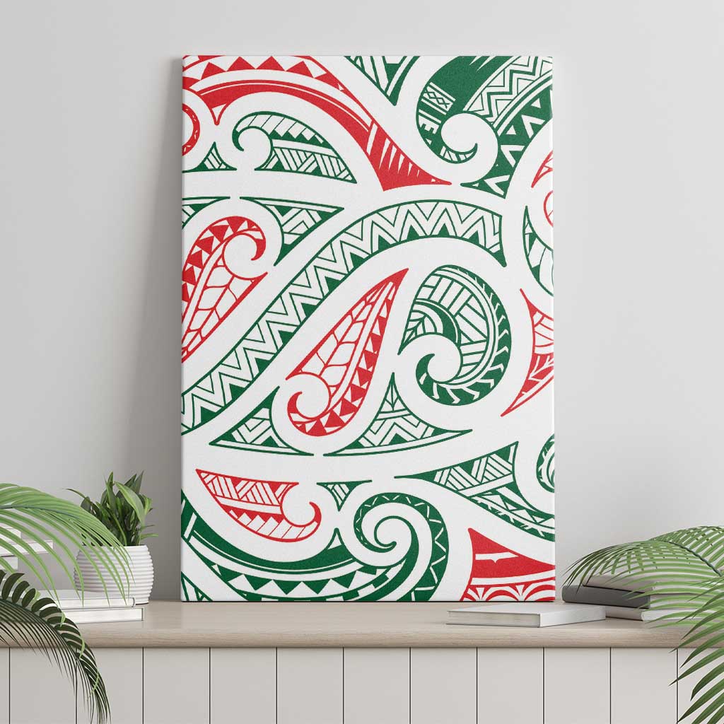 New Zealand Kowhaiwhai Christmas Canvas Wall Art Traditional Maori Koru Pattern - Polynesian Pride