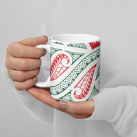 New Zealand Kowhaiwhai Christmas Ceramic Mug Traditional Maori Koru Pattern - Polynesian Pride