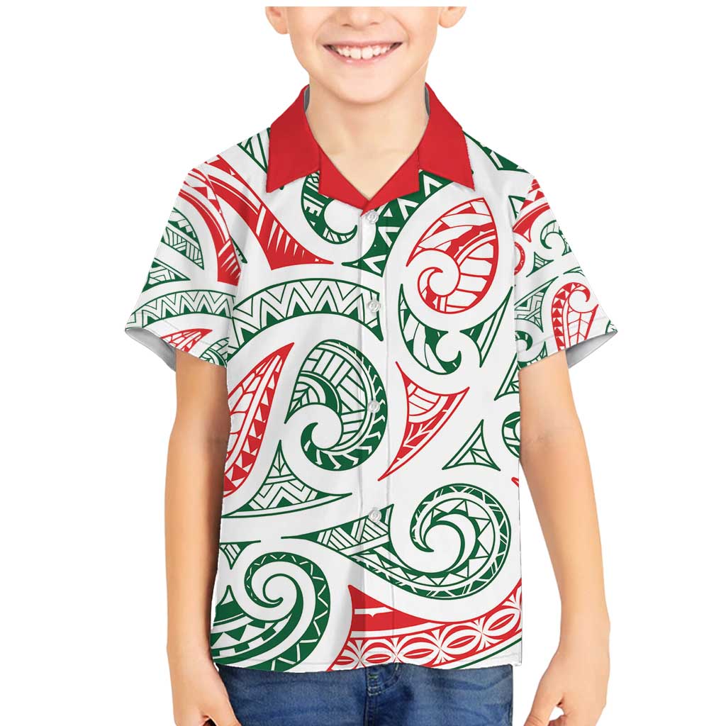 New Zealand Kowhaiwhai Christmas Family Matching Mermaid Dress and Hawaiian Shirt Traditional Maori Koru Pattern - Polynesian Pride