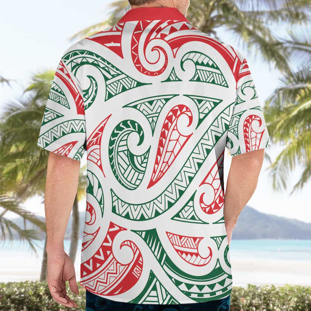 New Zealand Kowhaiwhai Christmas Hawaiian Shirt Traditional Maori Koru Pattern - Polynesian Pride