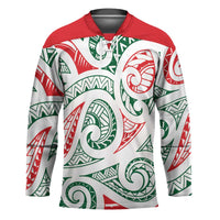 New Zealand Kowhaiwhai Christmas Hockey Jersey Traditional Maori Koru Pattern - Polynesian Pride