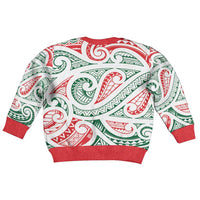 New Zealand Kowhaiwhai Christmas Kid Ugly Christmas Sweater Traditional Maori Koru Pattern - Polynesian Pride