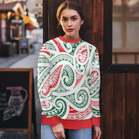 New Zealand Kowhaiwhai Christmas Ugly Christmas Sweater Traditional Maori Koru Pattern - Polynesian Pride