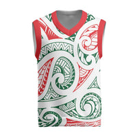 New Zealand Kowhaiwhai Christmas Knitted V-Neck Vest Traditional Maori Koru Pattern - Polynesian Pride