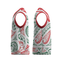 New Zealand Kowhaiwhai Christmas Knitted V-Neck Vest Traditional Maori Koru Pattern - Polynesian Pride