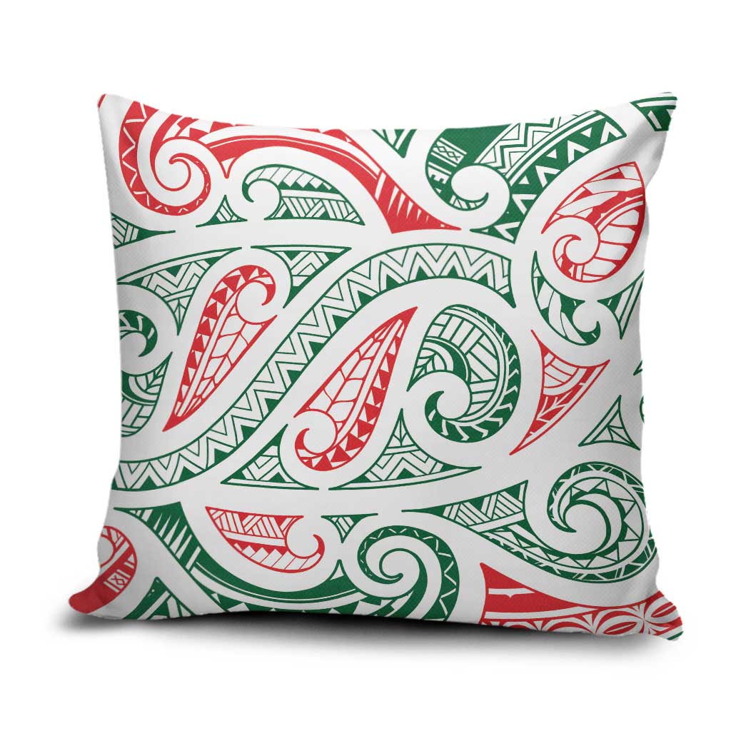 New Zealand Kowhaiwhai Christmas Pillow Cover Traditional Maori Koru Pattern - Polynesian Pride