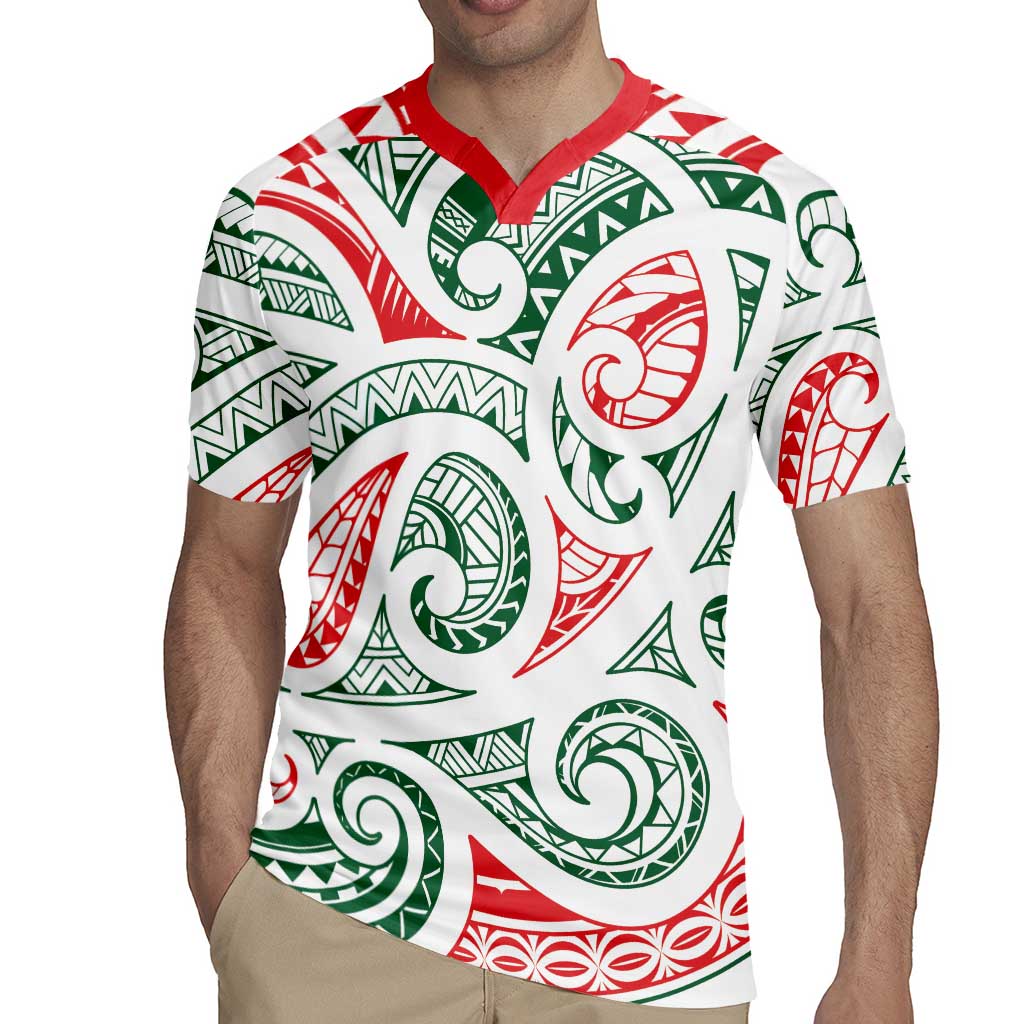 New Zealand Kowhaiwhai Christmas Rugby Jersey Traditional Maori Koru Pattern - Polynesian Pride