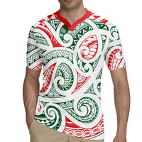 New Zealand Kowhaiwhai Christmas Rugby Jersey Traditional Maori Koru Pattern - Polynesian Pride