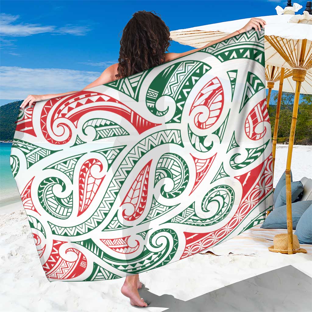 New Zealand Kowhaiwhai Christmas Sarong Traditional Maori Koru Pattern - Polynesian Pride