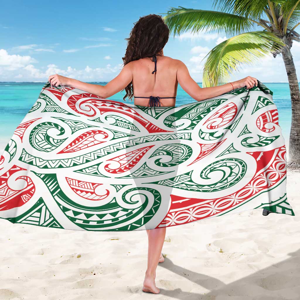 New Zealand Kowhaiwhai Christmas Sarong Traditional Maori Koru Pattern - Polynesian Pride