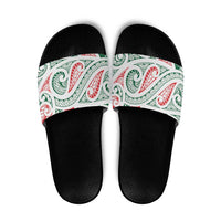 New Zealand Kowhaiwhai Christmas Slide Sandals Traditional Maori Koru Pattern - Polynesian Pride