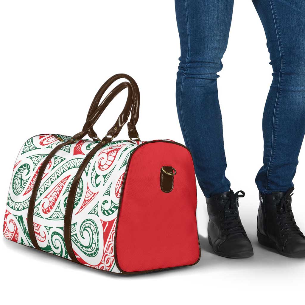 New Zealand Kowhaiwhai Christmas Travel Bag Traditional Maori Koru Pattern - Polynesian Pride