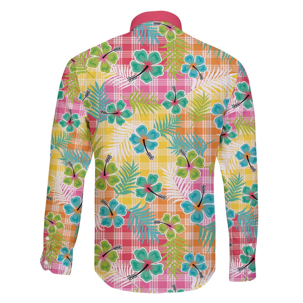 Hawaiian Palaka Family Matching Puletasi and Hawaiian Shirt Hibiscus Palm Leaf Pattern - Polynesian Pride