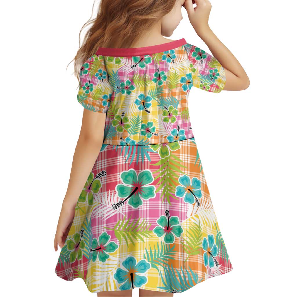 Hawaiian Palaka Family Matching Tank Maxi Dress and Hawaiian Shirt Hibiscus Palm Leaf Pattern - Polynesian Pride