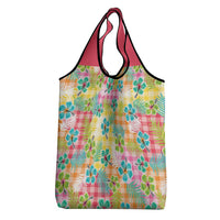 Hawaiian Palaka Grocery Bag Hibiscus Palm Leaf Pattern - Polynesian Pride