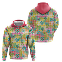 Hawaiian Palaka Hoodie Hibiscus Palm Leaf Pattern - Polynesian Pride