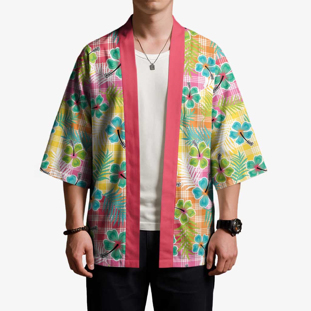 Hawaiian Palaka Kimono Hibiscus Palm Leaf Pattern - Polynesian Pride