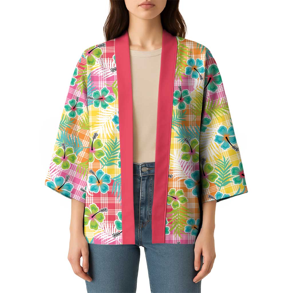 Hawaiian Palaka Kimono Hibiscus Palm Leaf Pattern - Polynesian Pride