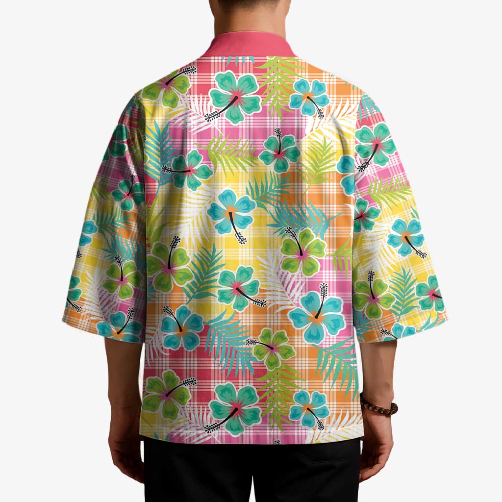 Hawaiian Palaka Kimono Hibiscus Palm Leaf Pattern - Polynesian Pride