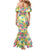 Hawaiian Palaka Mermaid Dress Hibiscus Palm Leaf Pattern - Polynesian Pride