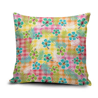 Hawaiian Palaka Pillow Cover Hibiscus Palm Leaf Pattern - Polynesian Pride