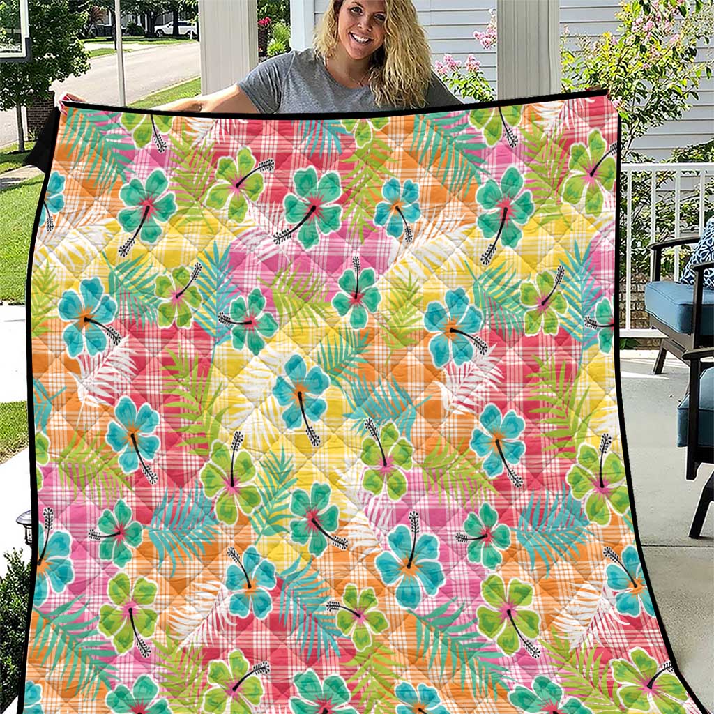 Hawaiian Palaka Quilt Hibiscus Palm Leaf Pattern - Polynesian Pride