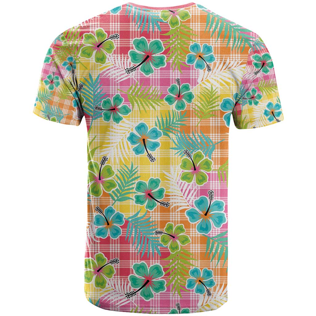 Hawaiian Palaka T Shirt Hibiscus Palm Leaf Pattern - Polynesian Pride