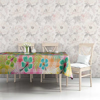 Hawaiian Palaka Tablecloth Hibiscus Palm Leaf Pattern - Polynesian Pride