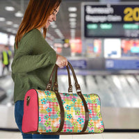 Hawaiian Palaka Travel Bag Hibiscus Palm Leaf Pattern - Polynesian Pride