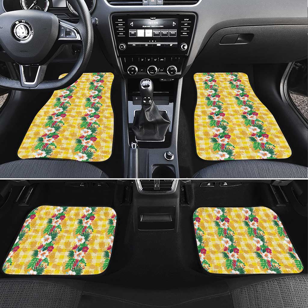 Hawaiian Palaka Car Mats Hibiscus Pineapple Lei - Polynesian Pride