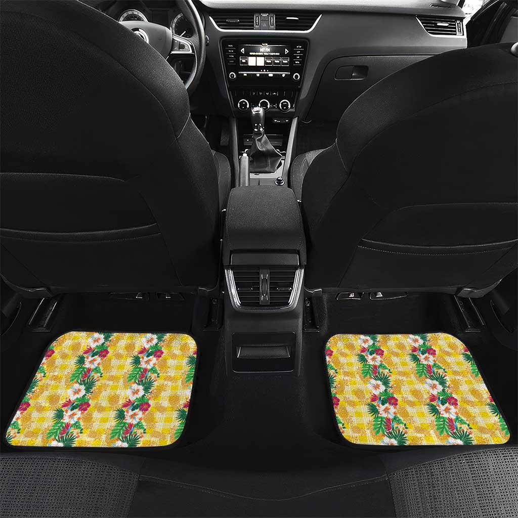 Hawaiian Palaka Car Mats Hibiscus Pineapple Lei - Polynesian Pride