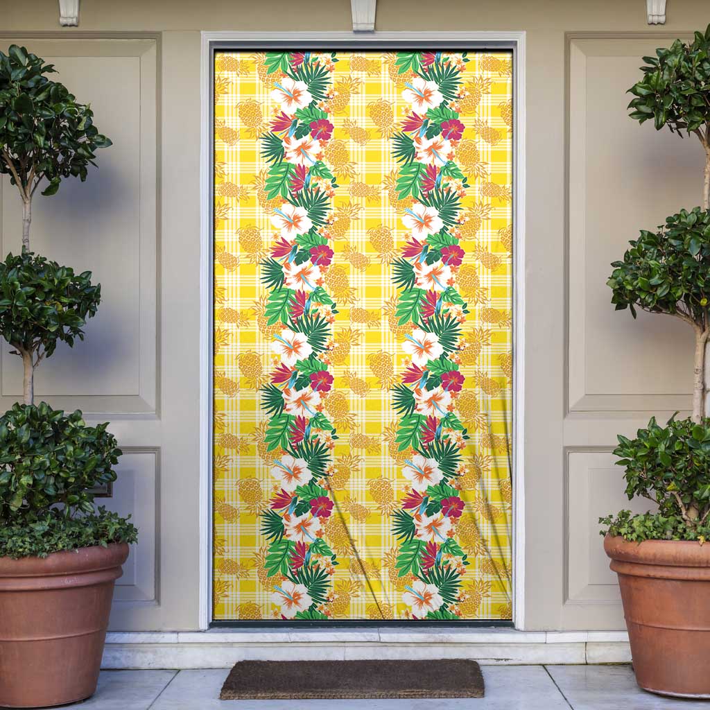 Hawaiian Palaka Door Cover Hibiscus Pineapple Lei - Polynesian Pride