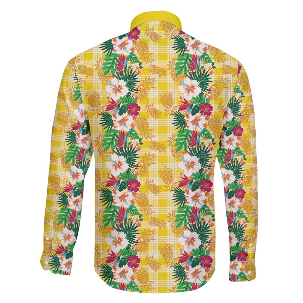 Hawaiian Palaka Family Matching Puletasi and Hawaiian Shirt Hibiscus Pineapple Lei - Polynesian Pride