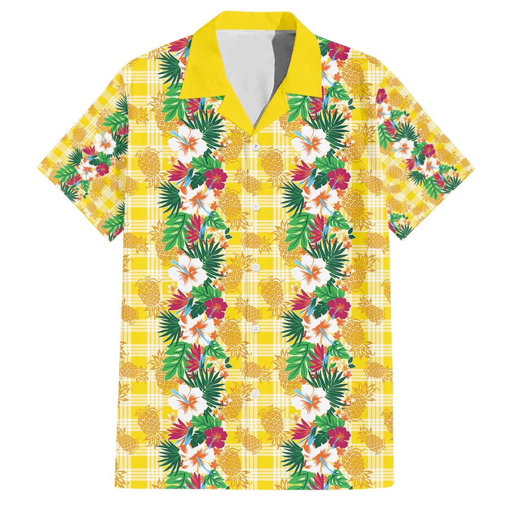Hawaiian Palaka Hawaiian Shirt Hibiscus Pineapple Lei - Polynesian Pride
