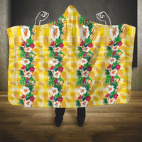 Hawaiian Palaka Hooded Blanket Hibiscus Pineapple Lei - Polynesian Pride