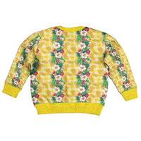 Hawaiian Palaka Kid Ugly Christmas Sweater Hibiscus Pineapple Lei - Polynesian Pride