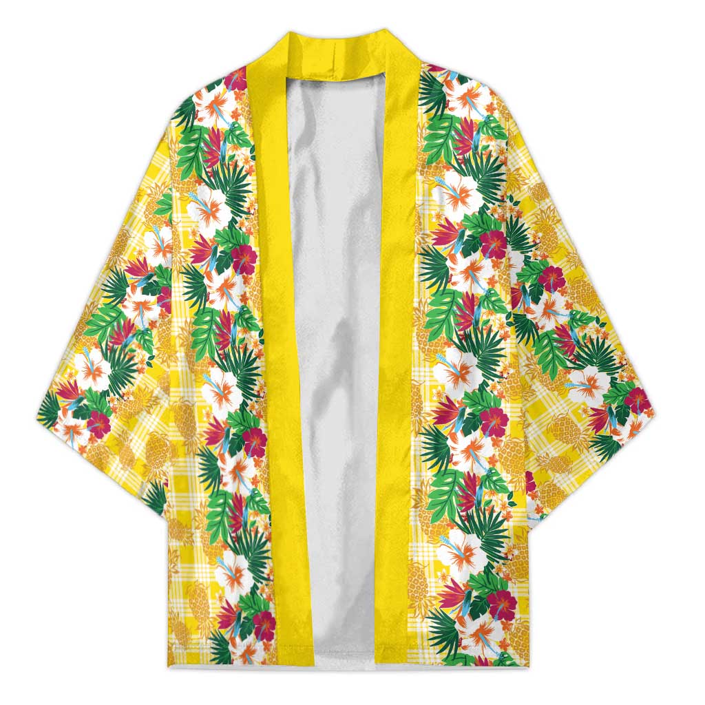 Hawaiian Palaka Kimono Hibiscus Pineapple Lei - Polynesian Pride