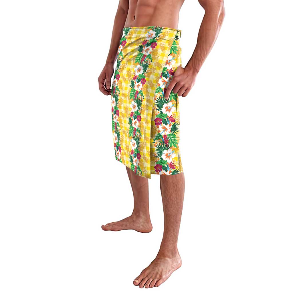 Hawaiian Palaka Lavalava Hibiscus Pineapple Lei - Polynesian Pride